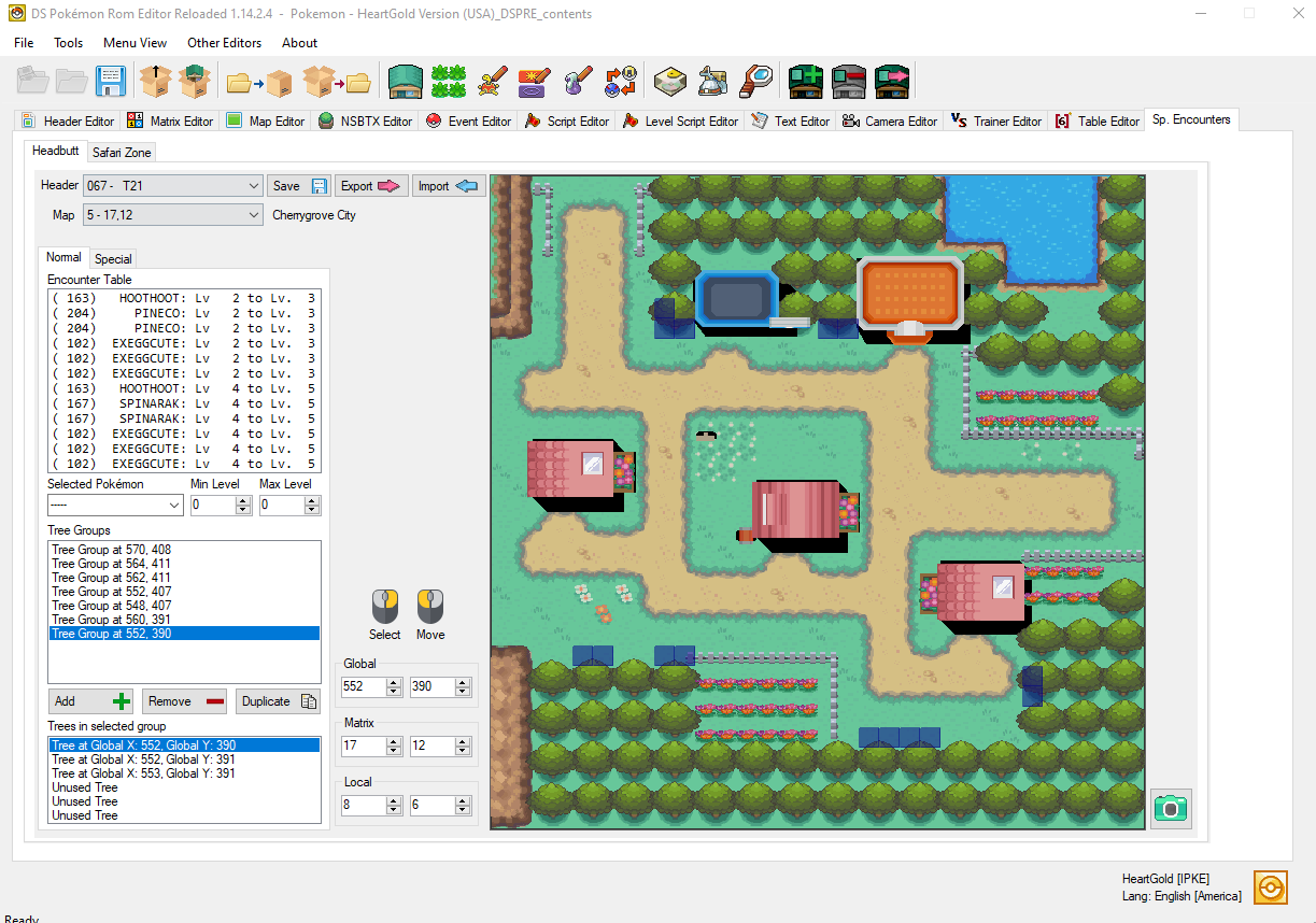 DSPRE Headbutt Coordinate Editing