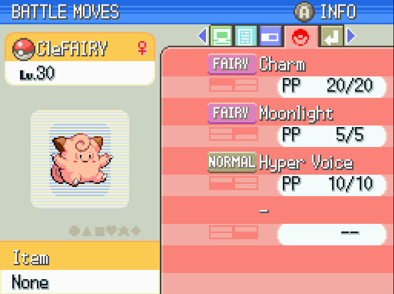 Clefairy with Fairy type in summary