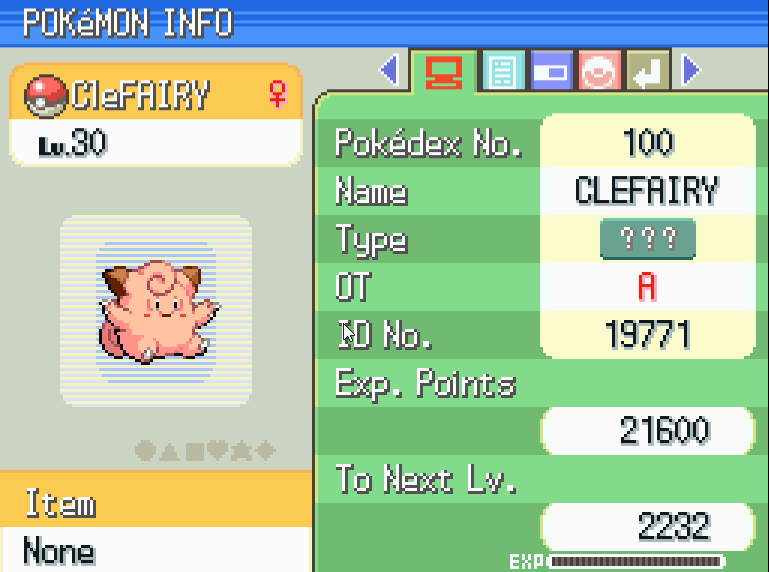 Modified Clefairy in summary