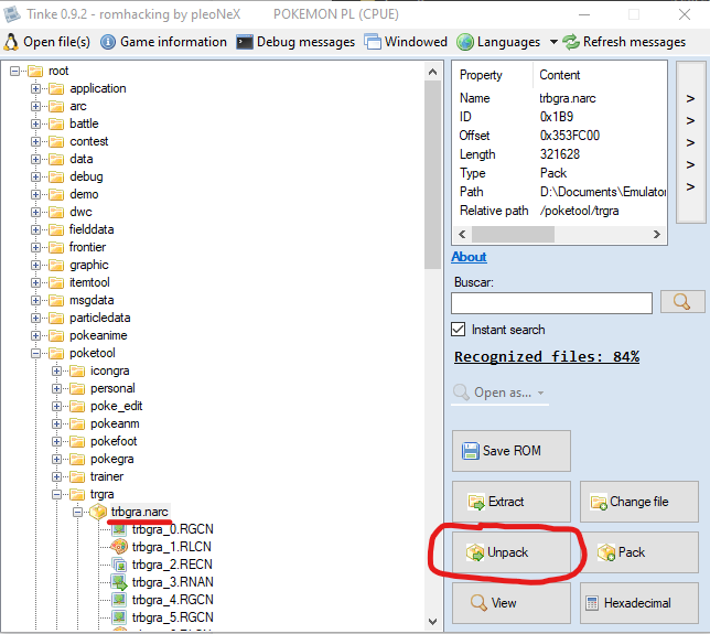 Tinke unpack trbgra.narc